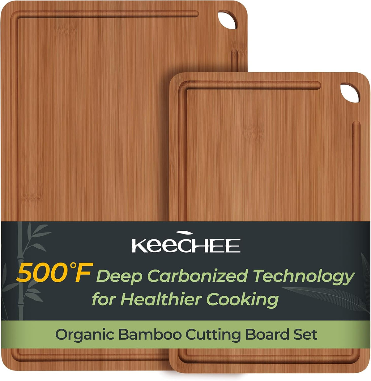 Bamboo Cutting Board, Durable Wood Cutting Boards for Kitchen with Deep Juice Grooves & Built-in Handles, Ideal Charcuterie & Chopping for Meat, Vegetables and Fruits Ideal Kitchen Gifts