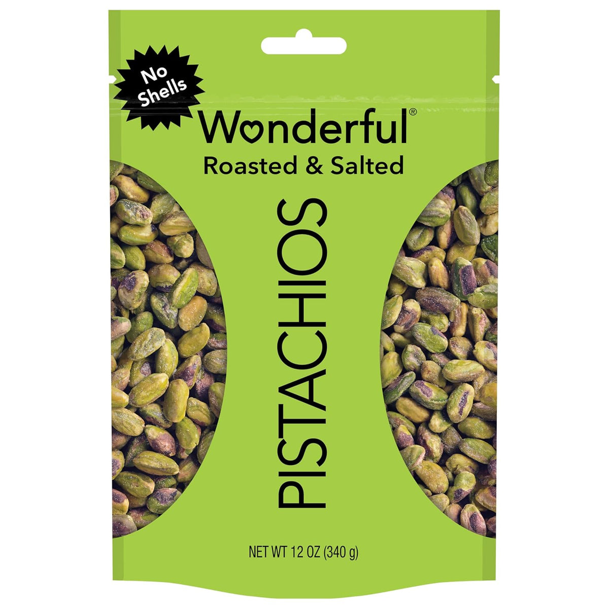 Wonderful Pistachios No Shells, Roasted & Salted Nuts, 24 Ounce Resealable Bag, Protein Snacks, Gluten Free, Healthy Snack