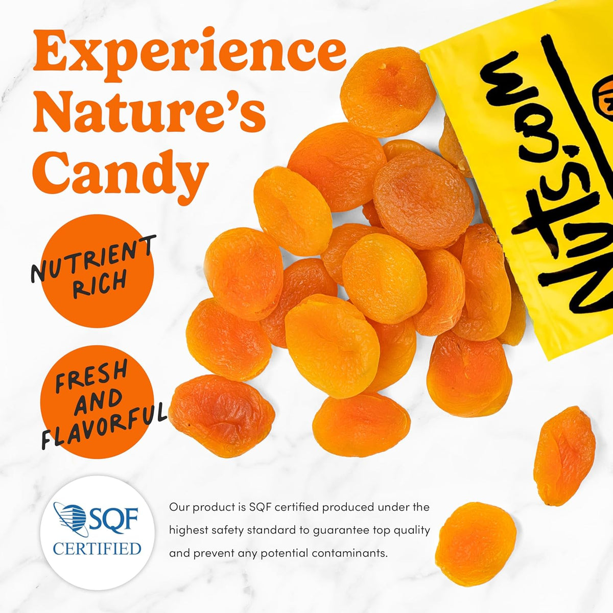 Nuts com – Dried Apricots – No Sugar Added, Healthy Fruit Snack for Adults & Kids – Naturally Plump & Juicy, Good Source of Potassium & Fiber – Vegan, Gluten-Free, Kosher Pareve – 2 Pound Bag