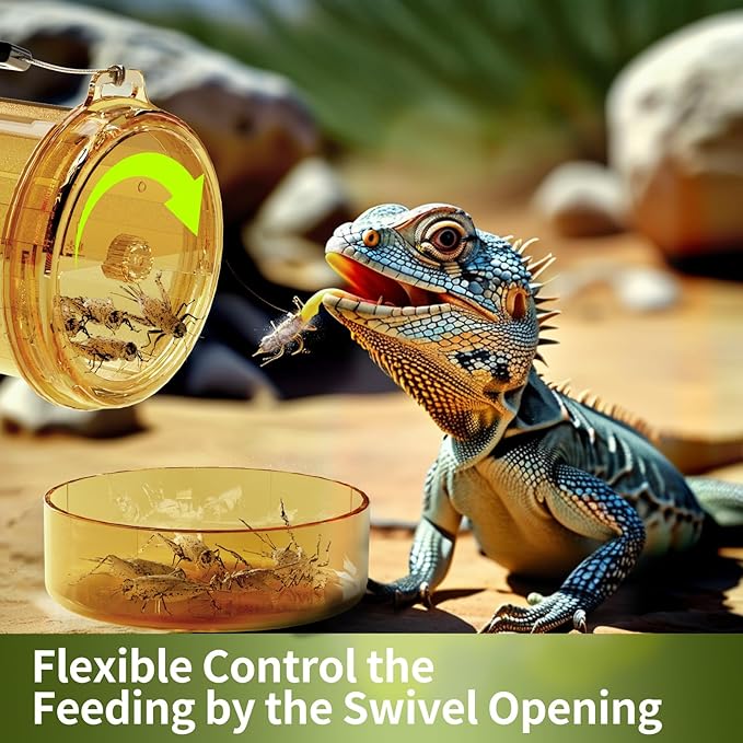 Cricket Calcium Powder Mixer for Reptiles,Easy-to-Use Cricket Keeper Calcium Shaker for Even Coating, Reptile Nutrition Dispenser Accessory for Bearded Dragon Gecko Lizard Turtle