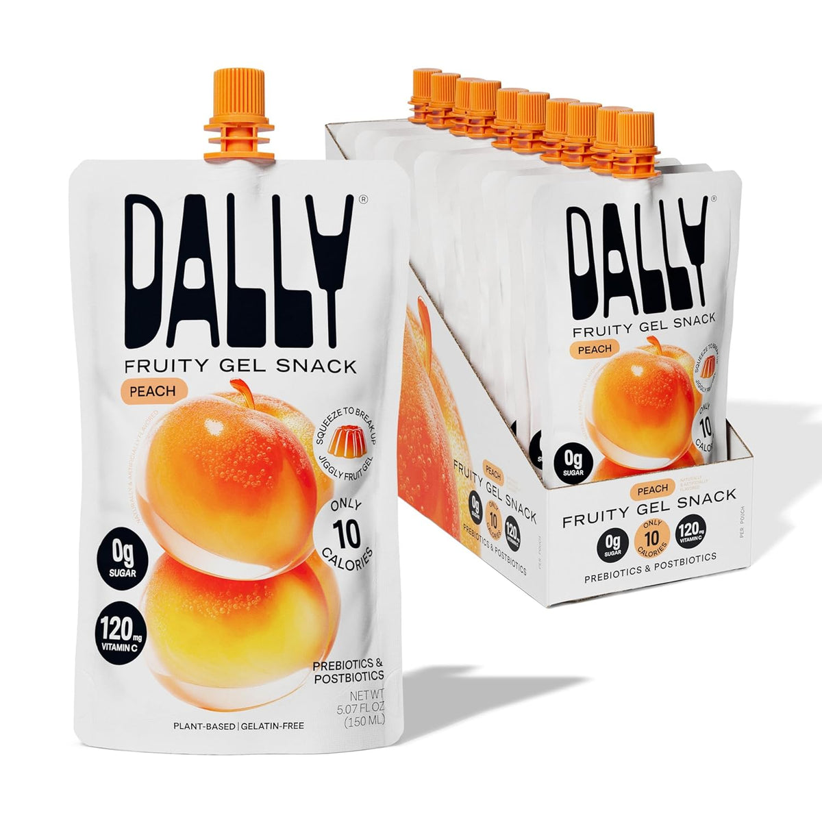 Dally Variety Pack [Mango, Peach & Apple] Drinkable Konjac Jelly 10 Pouches | 10-Calorie Keto, Gluten Free, Sugar Free Korean Fruit Snack | Prebiotics & Postbiotics for Skin, Immune, Weight Management