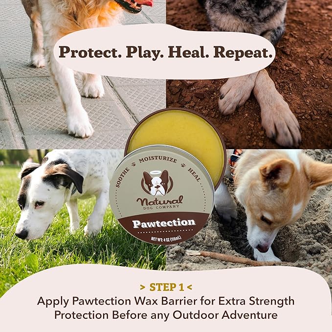 Natural Dog Company Paw Soother Balm for Dogs 0.15 oz Stick, Organic Soothing & Moisturizing Relief for Dry, Cracked Paws, Winter Healing Relief, Gentle & Lick-Safe