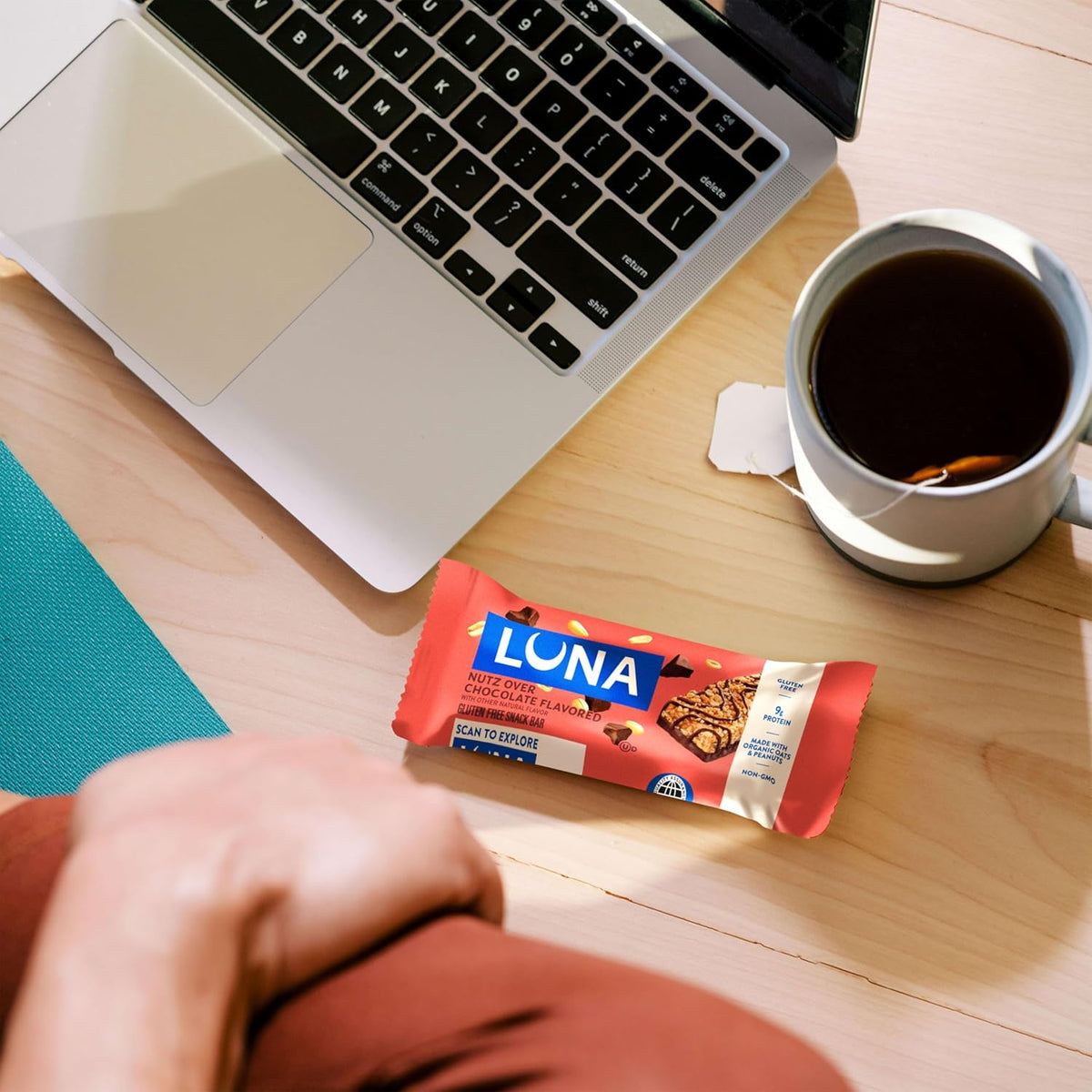 LUNA Bar - Nutz Over Chocolate Flavor - Gluten-Free - Non-GMO - 7-9g Protein - Made with Organic Oats - Low Glycemic - Whole Nutrition Snack Bars - 1.69 oz. (15 Count)