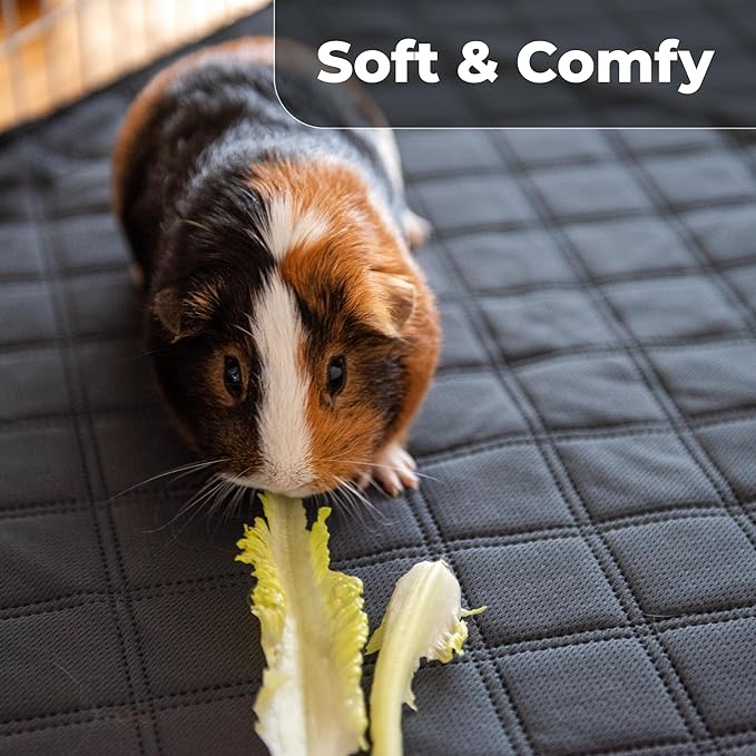 Washable Rabbit & Guinea Pig Cage Liner & Bedding for C&C 2x3 (28"x42"), 2 Pack, Easy to Clean Unlike Fleece, Waterproof, Absorbent, Non-Slip Pee Pad, Reusable Bunny Mat for Small Animals