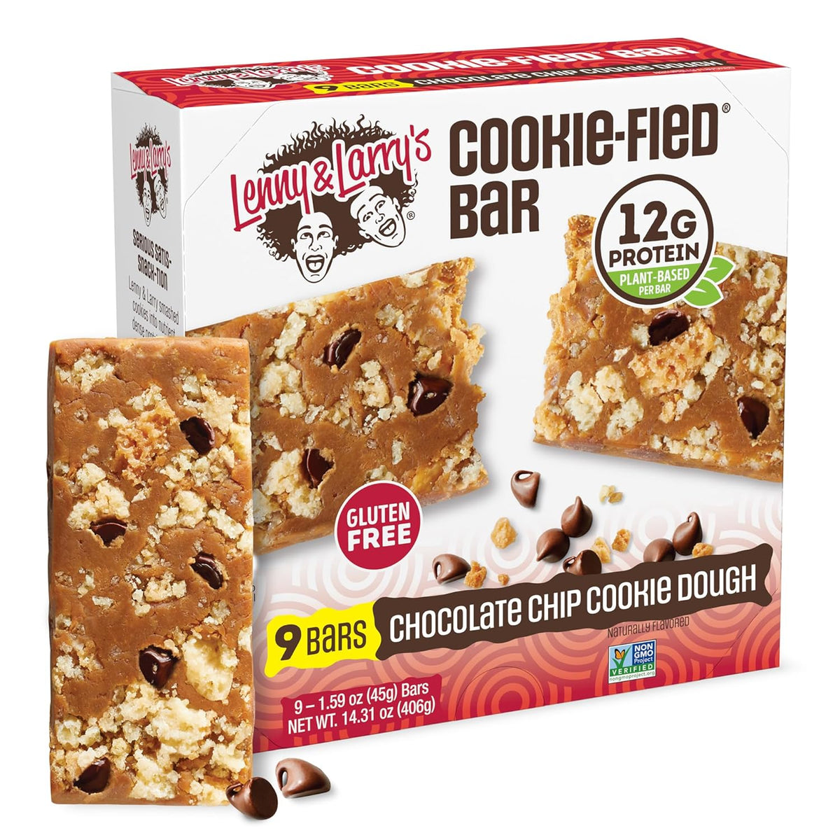 Lenny & Larry's Cookie-fied Protein Bar – Chocolate Almond Sea Salt Vegan Protein Bars 9x45g – Healthy Snacks with 12g Plant Protein & 5g Fiber – Gluten-Free Power Bar, Non-GMO & Vegan
