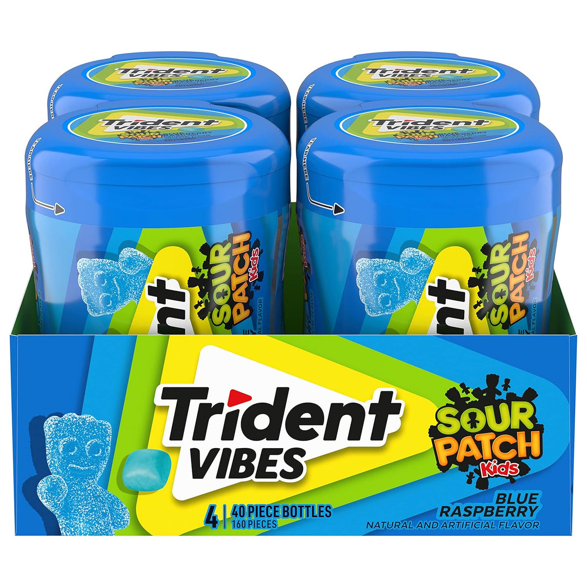Trident Vibes Sugar-Free Chewing Gum, Cotton Candy Flavor, 40 Pieces