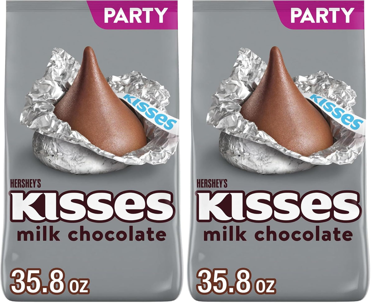 HERSHEY'S KISSES Milk Chocolate Candy Party Pack, 30 oz