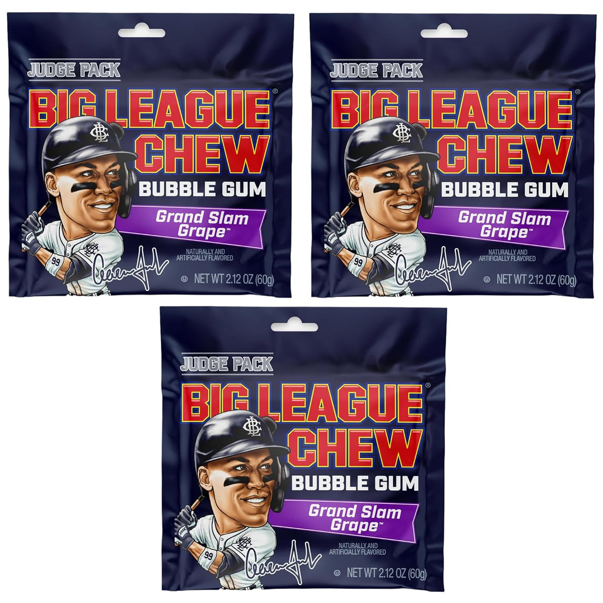 Big League Chew Original Bubble Gum 3-Pack - 2.12oz Packets - Original Baseball Gum - Big League Chew Baseball Candy Set for Treats, Party Favors & More - Softball Candy For Teams