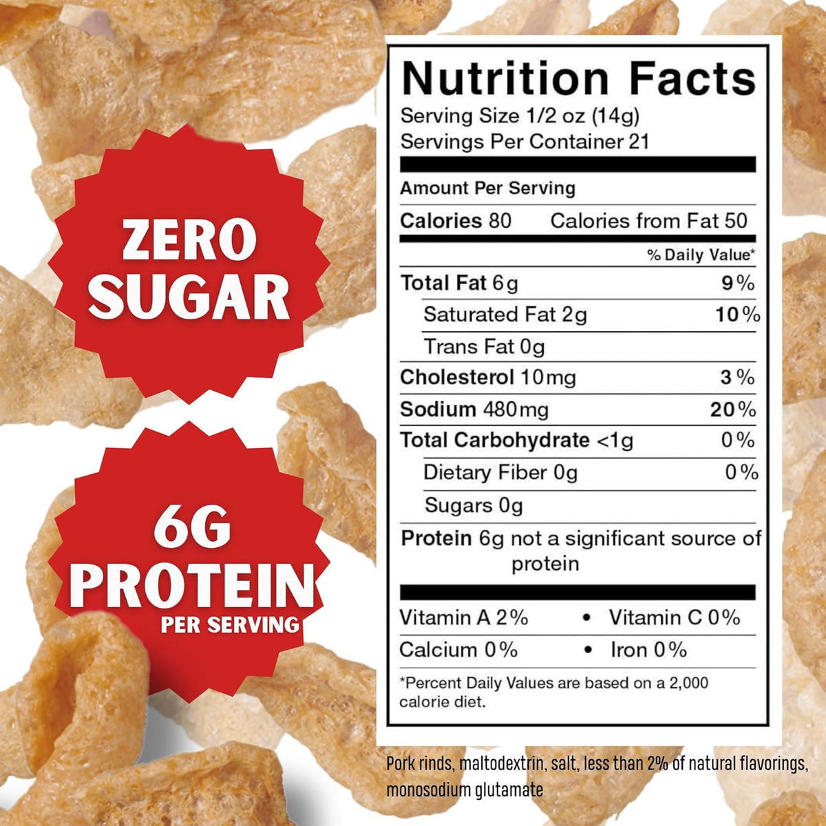 Lowrey's Bacon Curls Microwave Pork Rinds (Chicharrones), Original, 1.75 Ounce (Pack of 6)