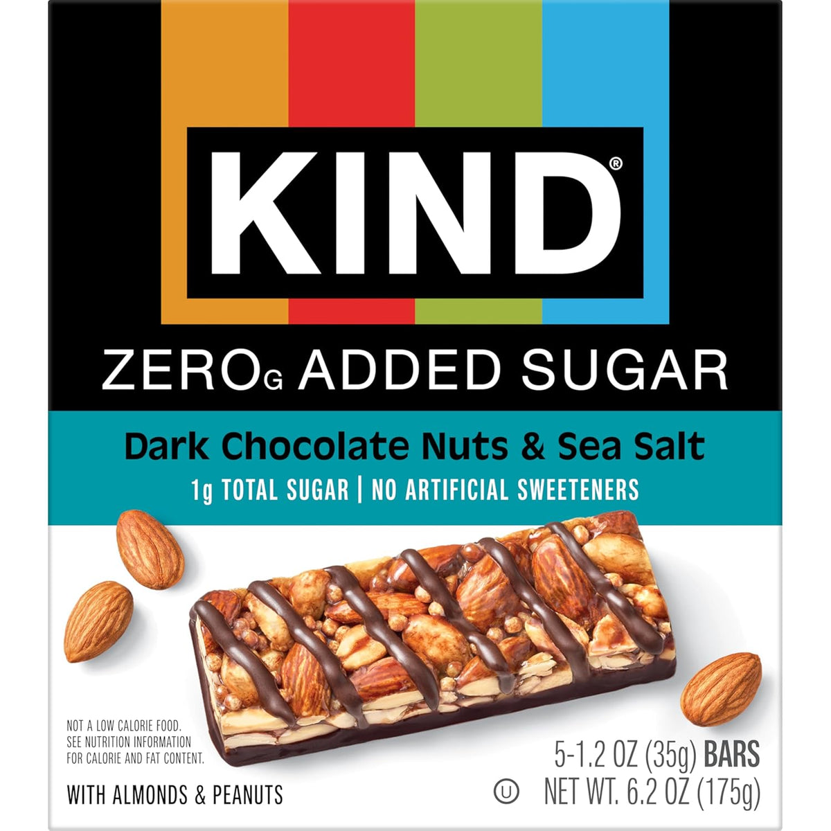 keto-friendly kind zero dark chocolate nuts and sea salt bars, gluten-free, 5g protein, 5 count