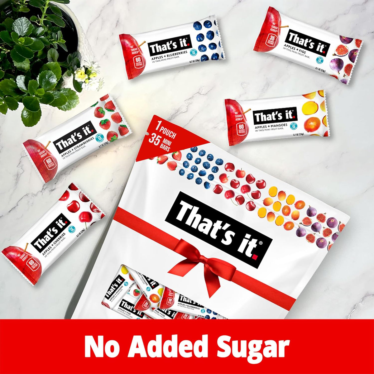 That's it. Mini Fruit Bars Variety 35 Pack, No Sugar Added, Plant-Based, Vegan & Gluten Free