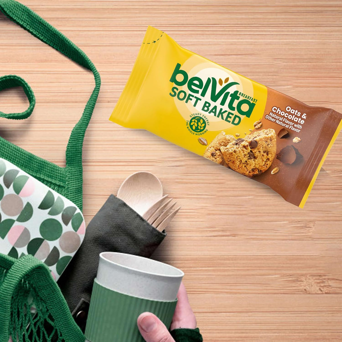 belVita Soft Baked Breakfast Bars, Oats & Chocolate, 6 Boxes of 5 Packs (1 Biscuit Per Pack)