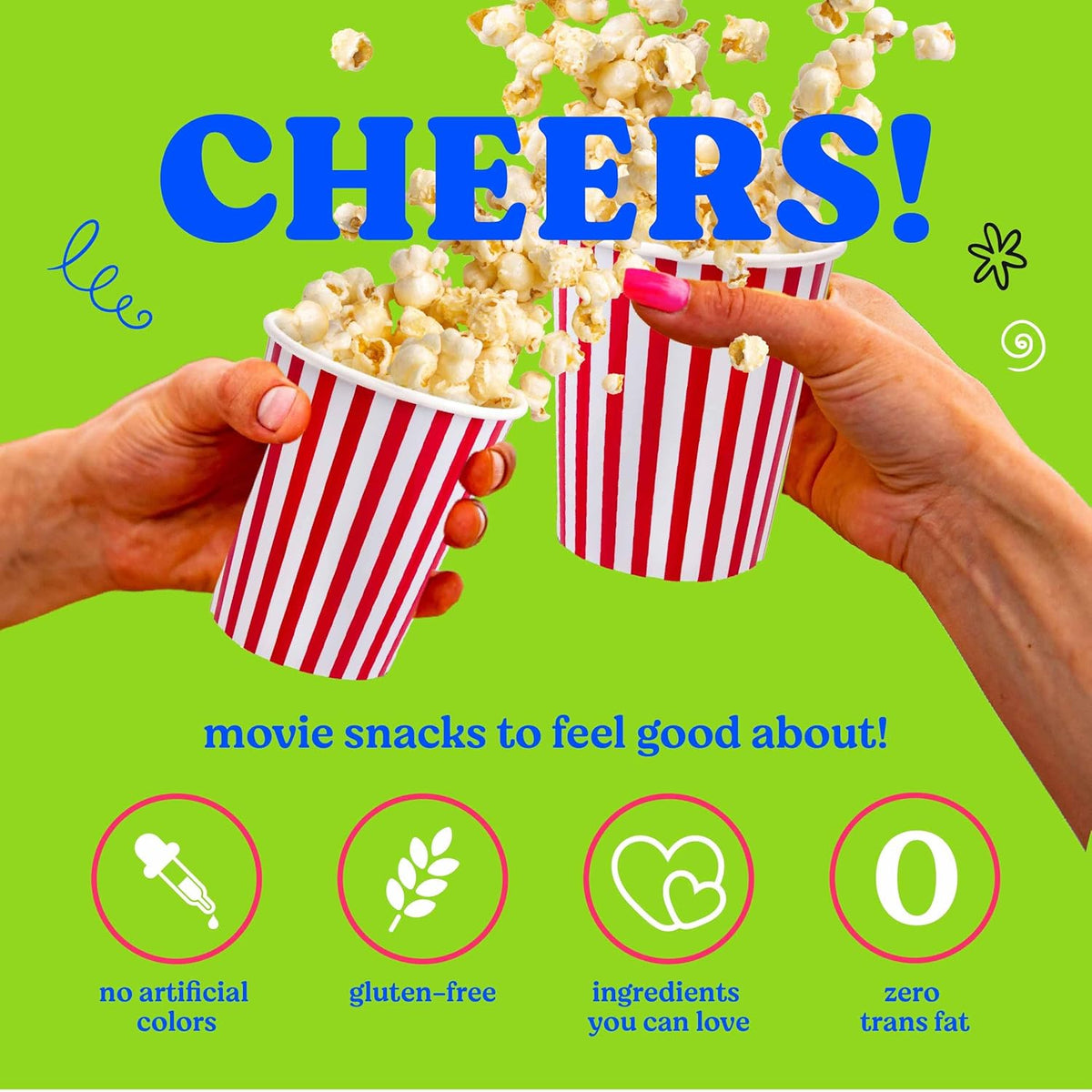 Pop n' Dulge popcorn movie night gift set with 5 gourmet kernels and 5 seasoning packs - 16 piece non-GMO kosher snacks