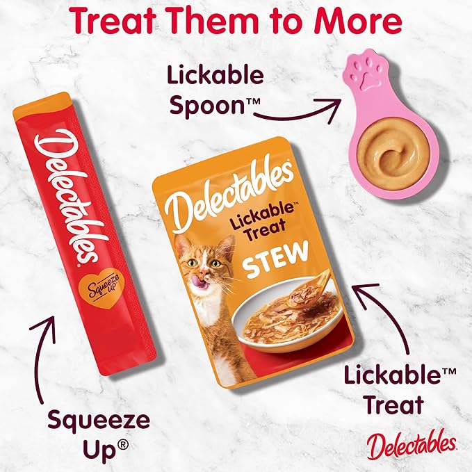 Hartz Delectables Squeeze Up Interactive Lickable Wet Cat Treats for Adult & Senior Cats, Chicken & Veggies, 4 Count (Pack of 8)