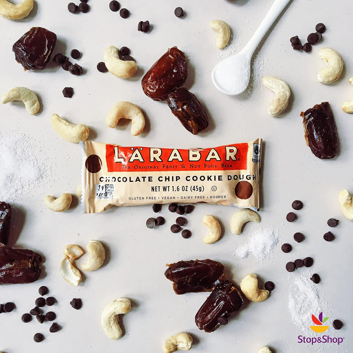 Larabar Chocolate Chip Cookie Dough Fruit and Nut Bars, Gluten Free and Vegan, 18 Ct, 28.8 oz