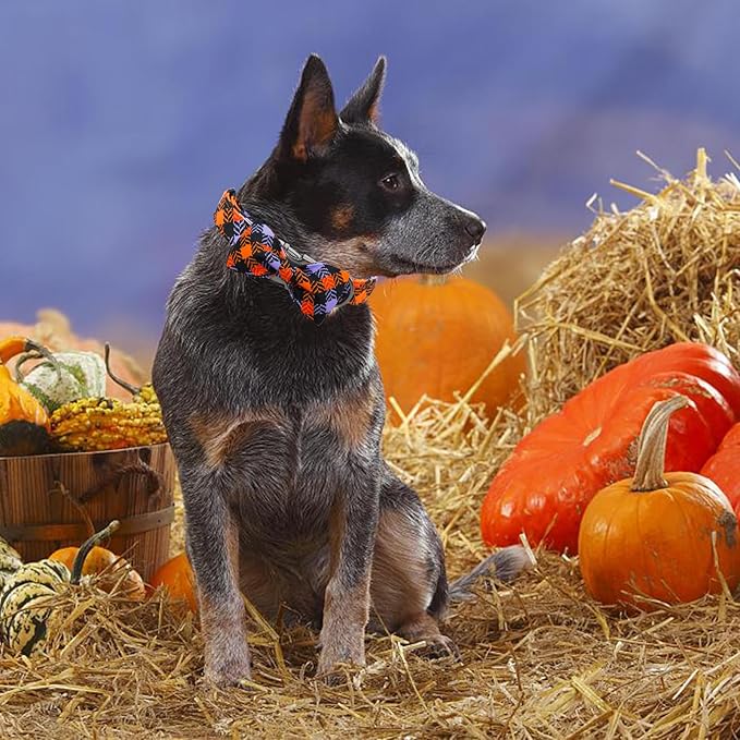 Halloween Dog Collar, Pet Collar Bow Plaid Puppy Collars Girl Boy Holiday Pet Collar Gift Bow Dog Collar Cute Soft Puppy Collar for Medium Dogs