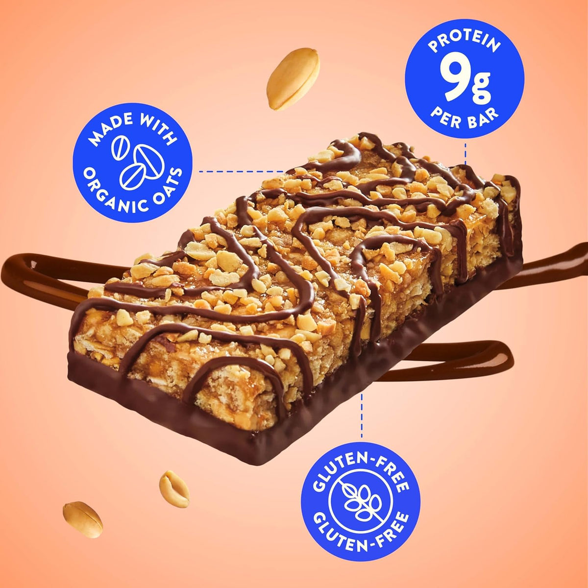 LUNA Bar - Nutz Over Chocolate Flavor - Gluten-Free - Non-GMO - 7-9g Protein - Made with Organic Oats - Low Glycemic - Whole Nutrition Snack Bars - 1.69 oz. (15 Count)
