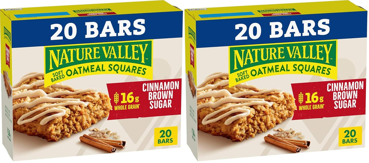 Nature Valley Soft Baked Oatmeal Squares, Cinnamon Brown Sugar, 12 Bars, 14.88 oz