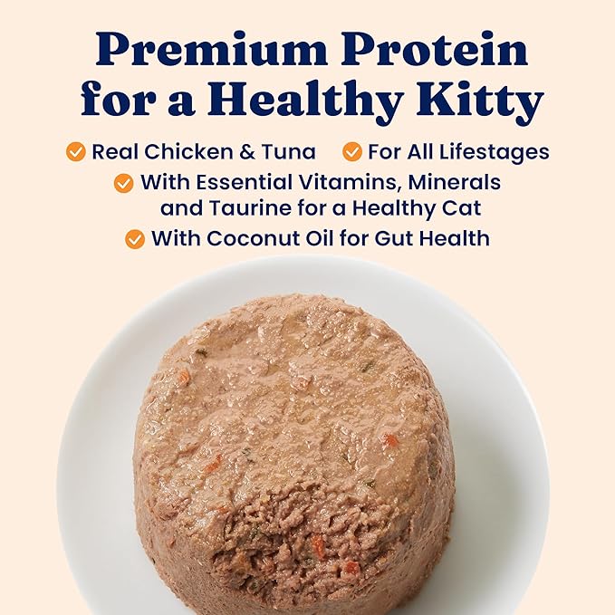 Solid Gold Wet Cat Food Pate in Coconut Oil - Healthy Canned Cat Food Pate w/Real Chicken, Omega Fatty Acids, Vitamins & Minerals - Grain Free & Gluten Free Canned Meals for Cats & Kittens - 24ct/3oz