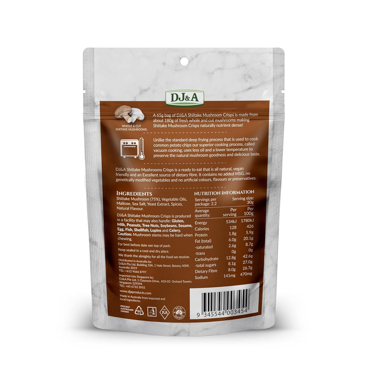 Shiitake Mushroom Crisps - Lightly Cooked and Seasoned 2.3 Ounce…