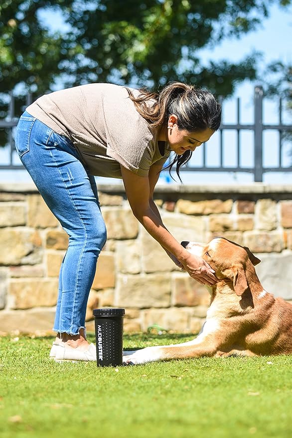 Dexas MudBuster Portable Dog Paw Washer/Paw Cleaner, Large, Matte Black- Special Edition (PW72025-22WP)