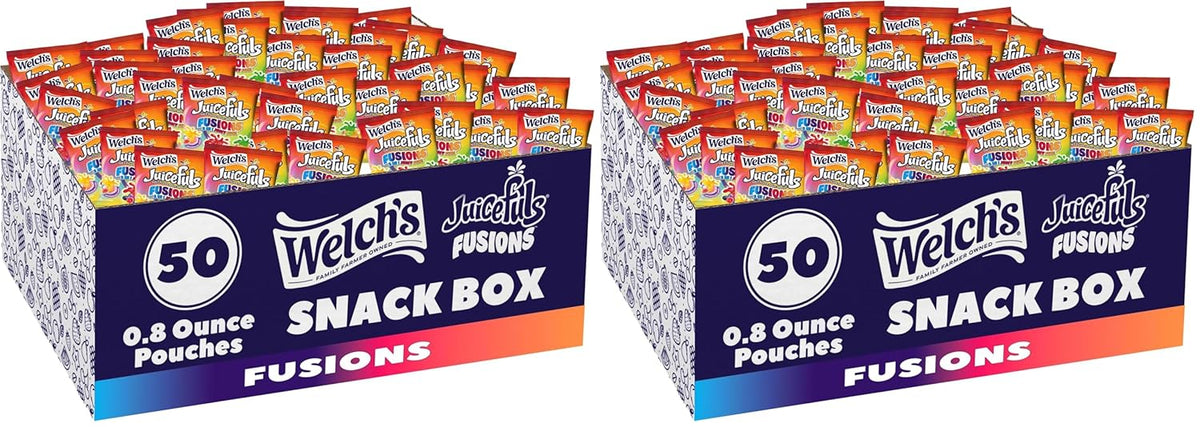 Welch's Fruit Snacks, Juicefuls Fusions, Three Unique Flavor Snack Packs, Citrus Surge, Tropical Tornado, Original Fruits, Gluten Free, No Artificial Dyes & Flavors, 0.8oz (Pack of 50)