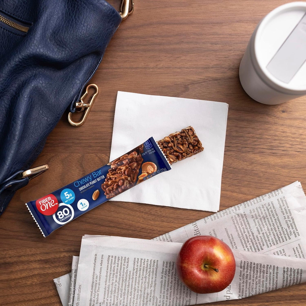 Fiber One 80 Calorie Chewy Bars, Chocolate Peanut Butter, Snack Bars Value Pack, 10 Ct, 8.2 oz