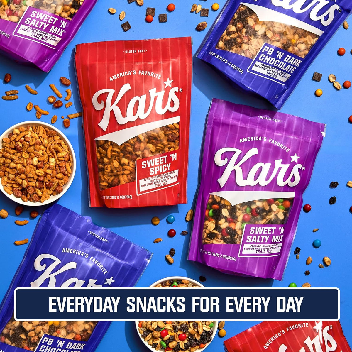 Kar’s Nuts Sweet ‘N Salty Deluxe Trail Mix, 1.5 oz – Grab & Go Bags, Individual Snack Packs (Pack of 18), Gluten-Free Trail Mix Snack