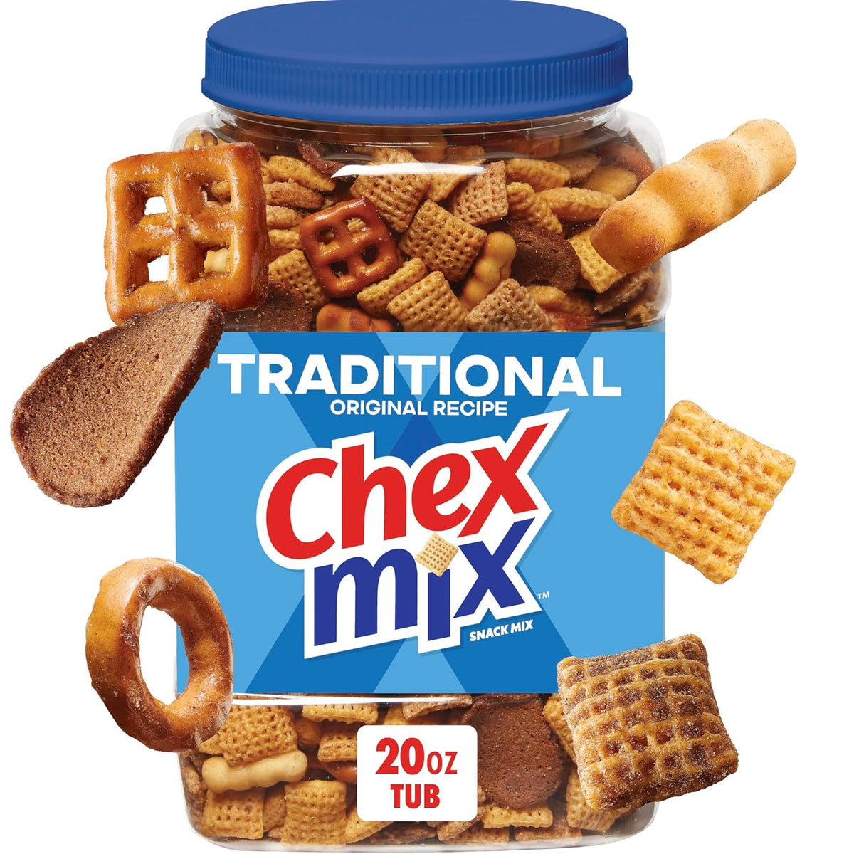 Chex Mix Cheddar Snack Mix, Salty Snacks Tub, 20 oz