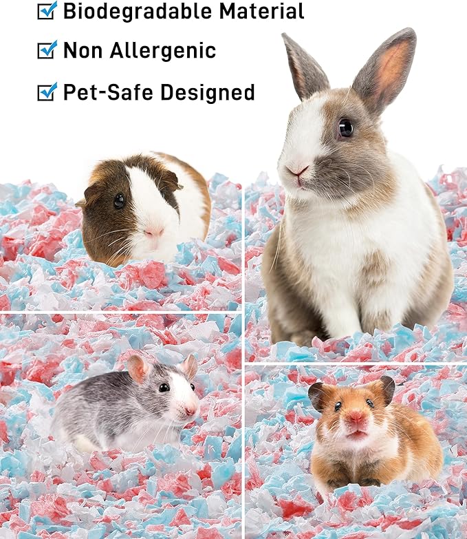 BUCATSTATE Hamster Bedding 70L, 99% Dust-Free Guinea Pig Bedding Odor Control Paper Bedding, Cozy Small Animal Bedding for Rabbit Rat Syrian Dwarf Hamsters Gerbils (White)