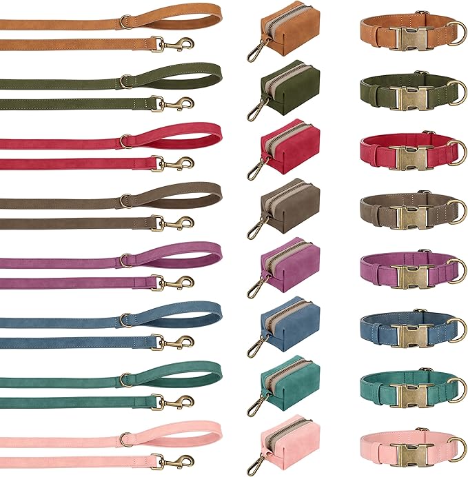 Didog Soft PU Leather Dog Collar, Stylish Quick Released Dog Collars for Small Dogs, Easy Clean Adjustable Pet Collar for Daily Walking, Purple, S Fit 10-16" Neck