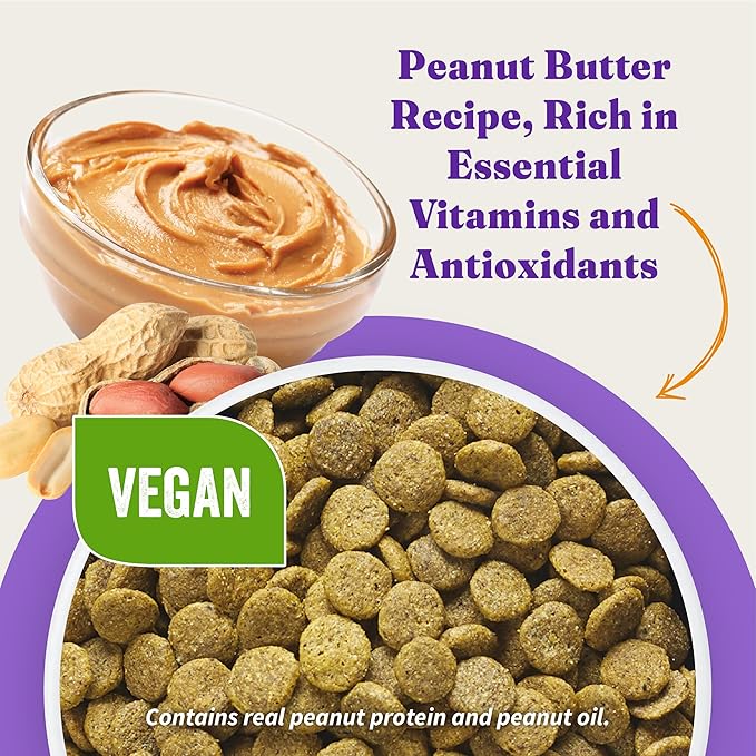 Halo Holistic Vegan Dog Food, Plant-Based Peanut Butter Recipe, Dry Dog Food, Complete Digestive Health, Kibble for Adult Dogs, 3.5 lb Bag