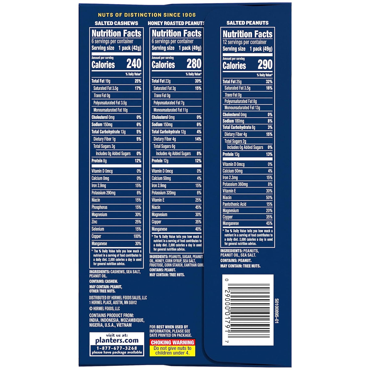 planters variety pack, 36-count, mixed nuts, kosher, individually wrapped, on-the-go snacks