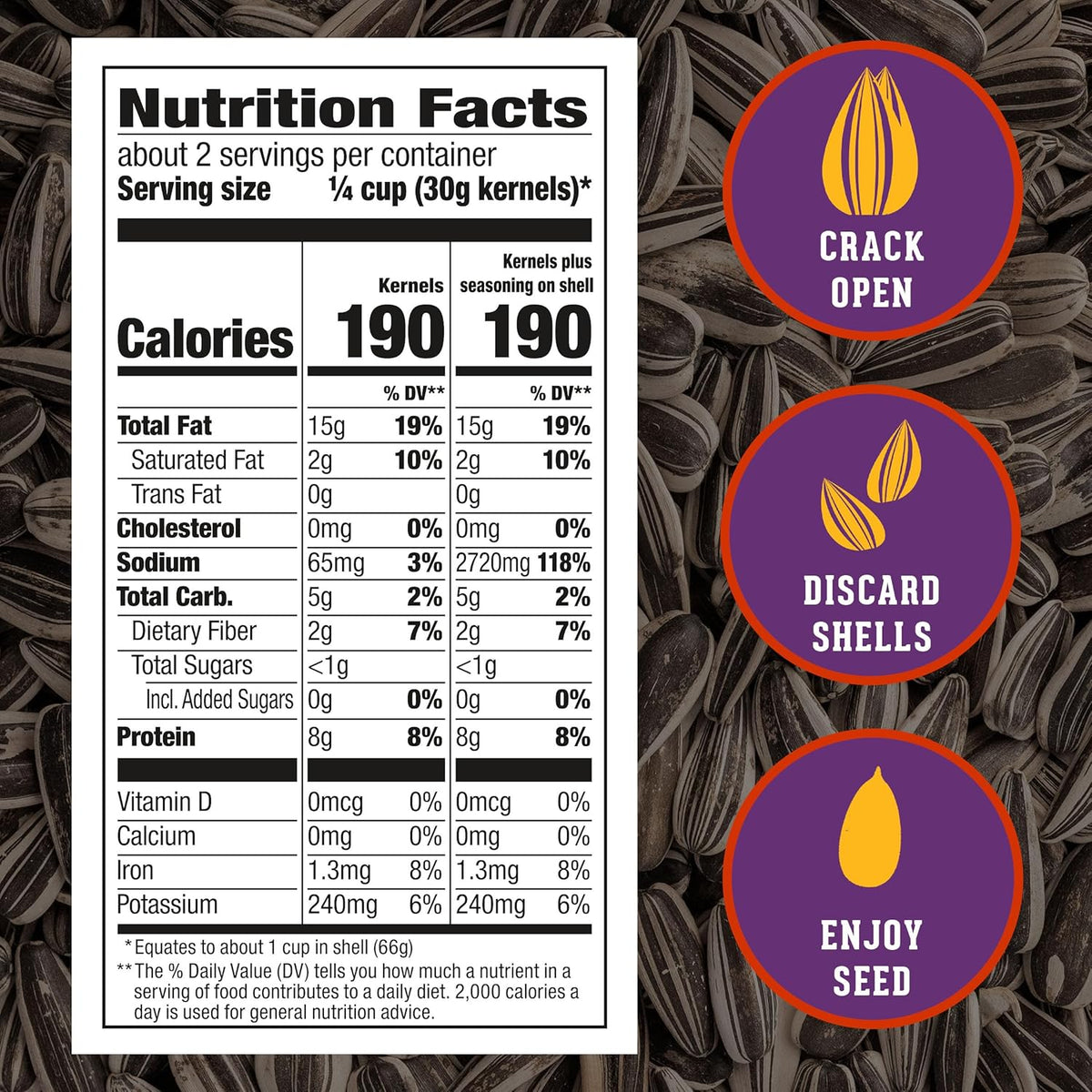 DAVID Jumbo Sunflower Seeds, Sweet and Spicy Flavor, 5.25 oz.