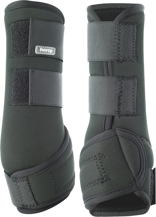 HORZE Brushing Splint Boots for Horses (Pair) - Durable Neoprene, Secure Closure, Lightweight - Black - L