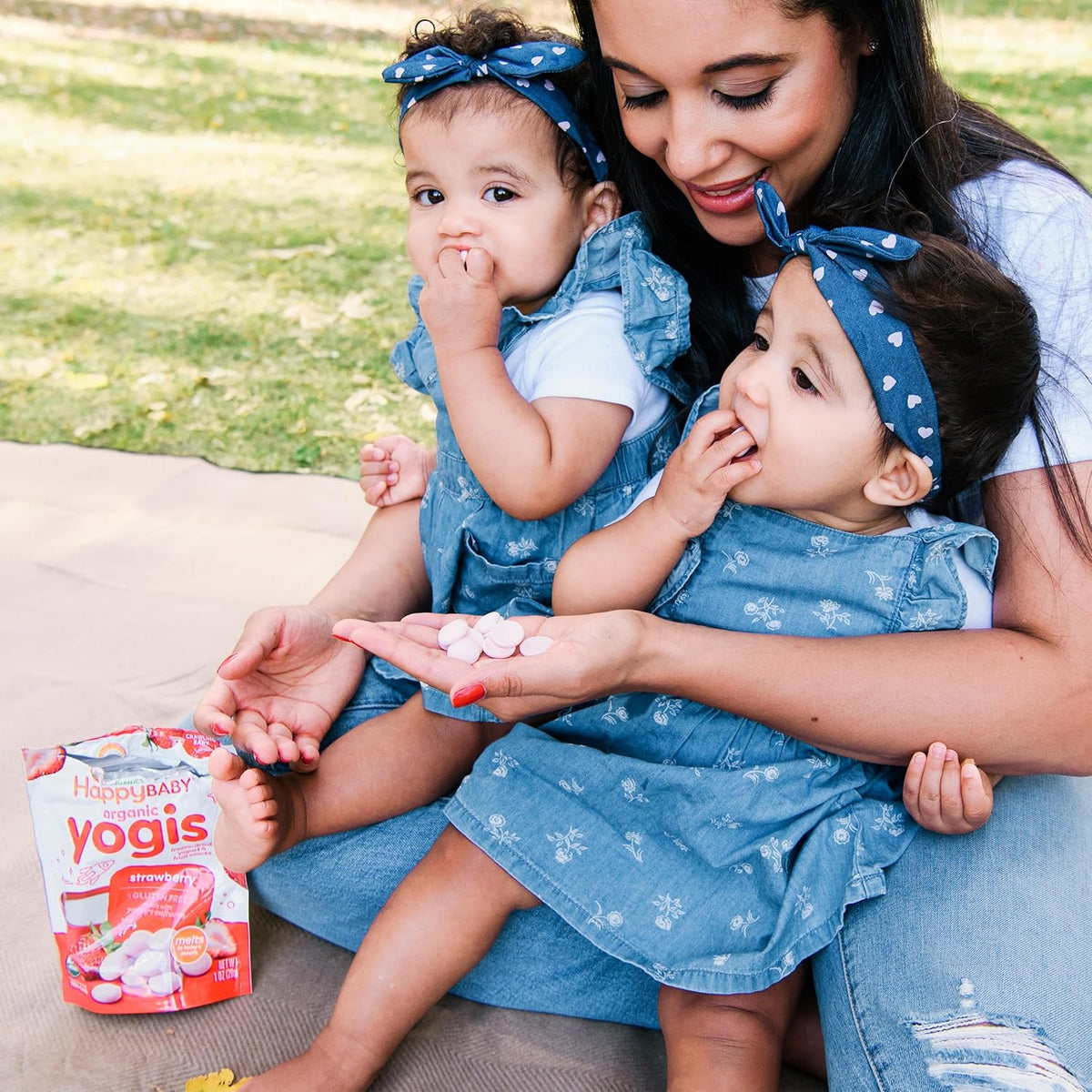 Happy Baby Organics 3 Flavor Yogis Freeze-Dried Yogurt & Fruit Snacks Variety Pack, 1 Ounce, 3 Count