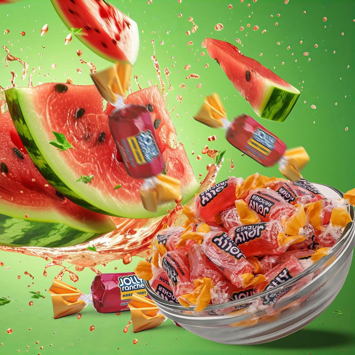 Watermelon Jolly Ranchers Hard Candy – Original Flavor – 1 LB Bulk Bag (Approx. 75 Pieces) – Individually Wrapped Sweet & Tart Candy for Birthday Parties, Baby Showers, Back to School & Gift Bags