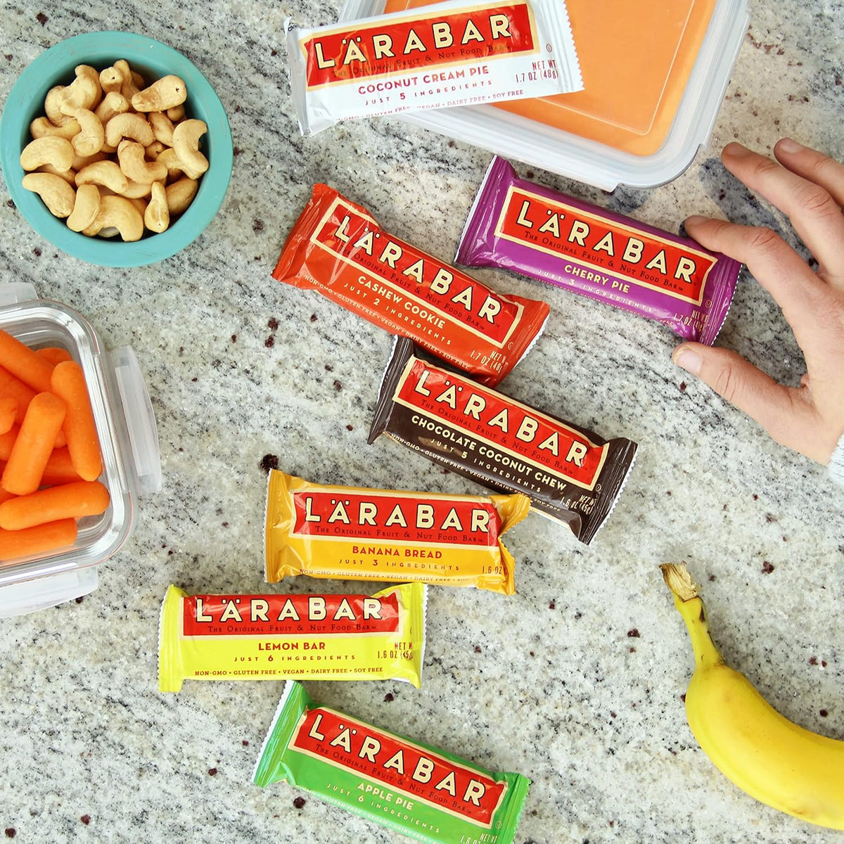 Larabar Cashew Cookie, Fruit and Nut Bars, Gluten Free and Vegan, 30.6 oz, 18 Ct