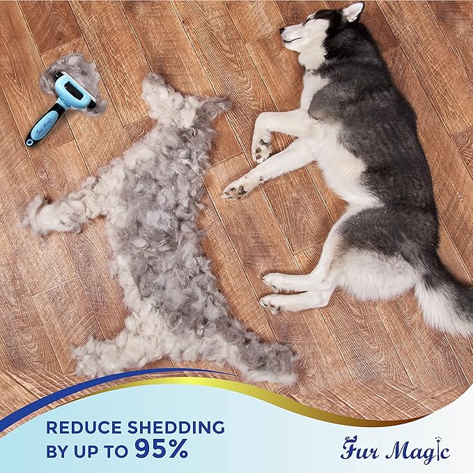 Medium Deshedding Tool & Dematting Comb – Grooming Brushes for Dogs, Cats, Horses – Reduce Shedding and Remove Knots, Mats and Loose Undercoat